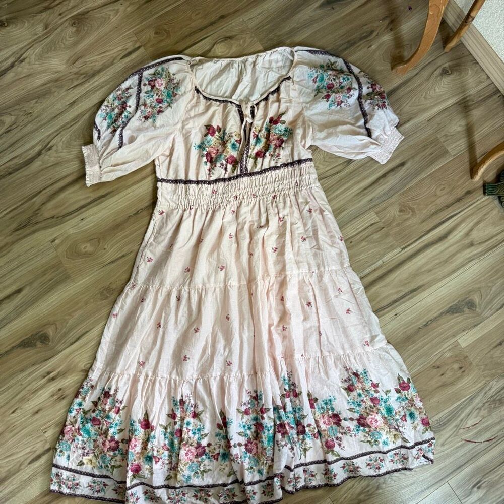 By Anthropologie The Somerset Puff-Sleeve Floral Maxi Dress Size 2X - Picture 9 of 12